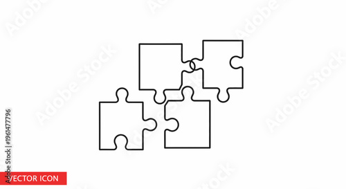 Four Interlocking Puzzle Pieces Together.