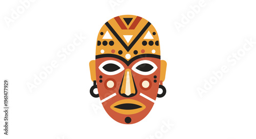 Vibrant Tribal Face Mask Design Closeup.