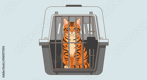 Tiger in a pet carrier box.
