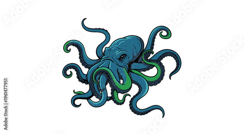 Tentacled sea creature with suckers.