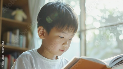 boy reading a book