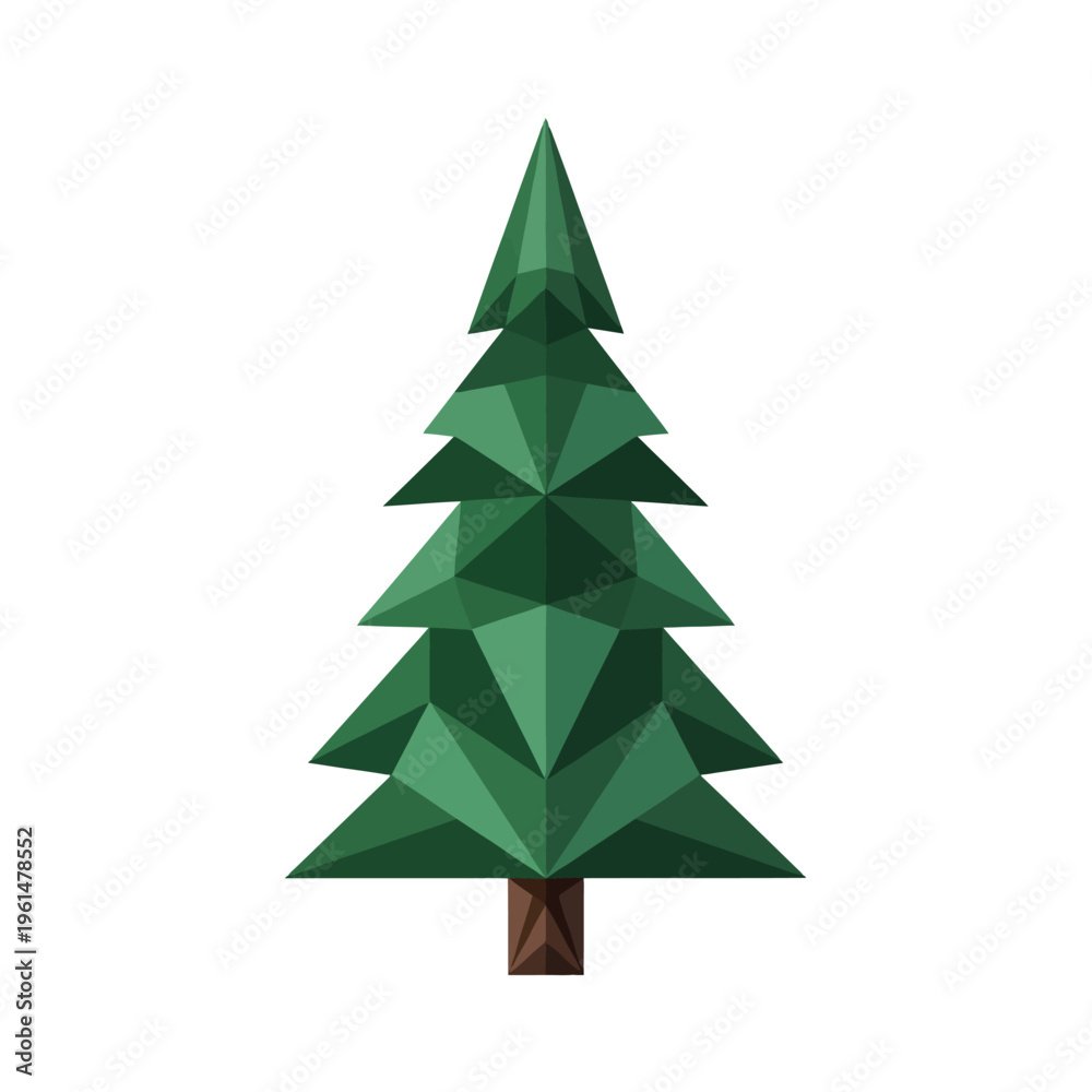 Fototapeta premium Abstract Geometric Evergreen Tree Illustration Capturing Nature's Essence and Festive Season Spirit
