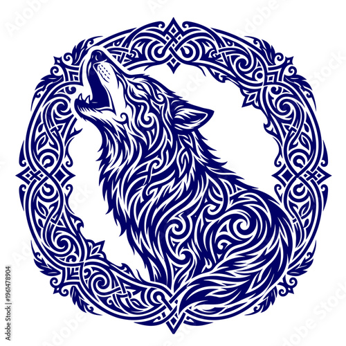 tribal wolf howling