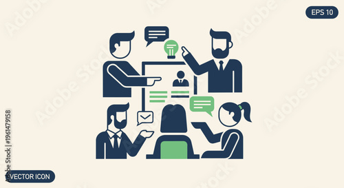 Business people discussing and planning.