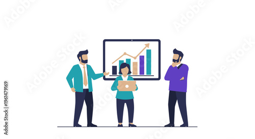 Business people discussing data charts 2.