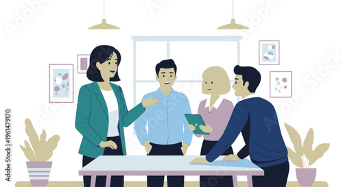 Business people discussing at a table.