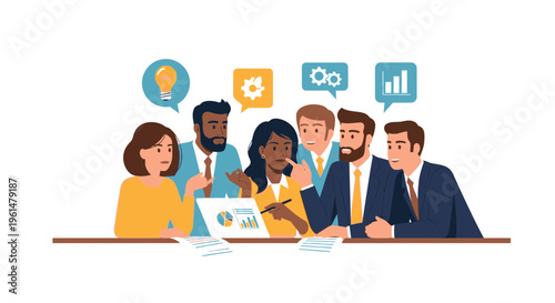 Business people sitting at meeting table 3.