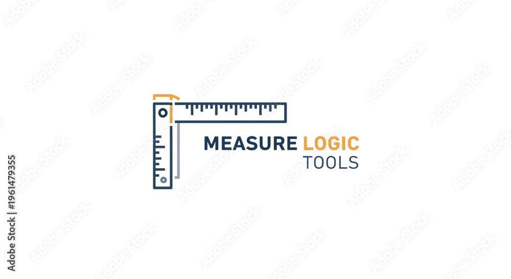 Obraz premium Logic tools ruler measure logo.
