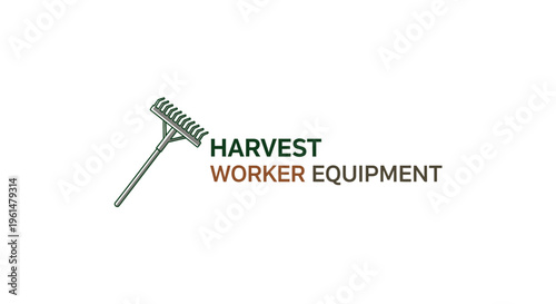 Harvest worker equipment logo graphic design.