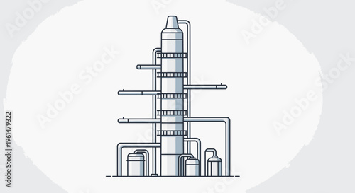 Industrial factory machine blueprint design.