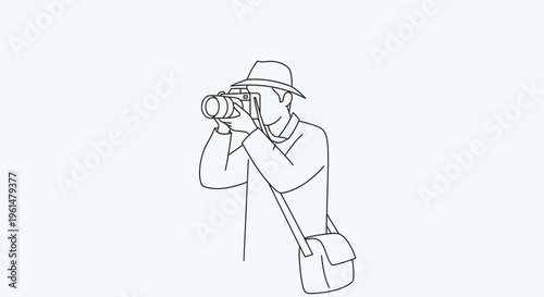 Man taking photo with camera.