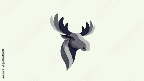 Foto Stylized moose head illustration