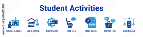 Student Activities Icon Banner and Collection
