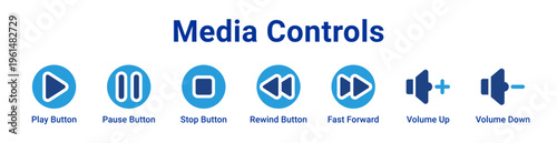 Media Controls Icon Banner and Collection