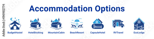 Accommodation Options Icon Banner and Collection