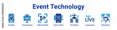 -Event Technology Icon Banner and Collection