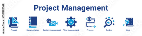 -Project Management Icon Banner and Collection