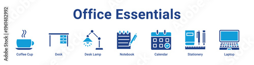 -Office Essentials Icon Banner and Collection