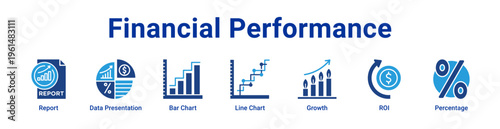 -Financial Performance Icon Banner and Collection