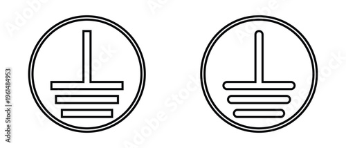 set of Electrical earth Ground icon, Electrical earth symbol  icon, Protective earth ground icon.