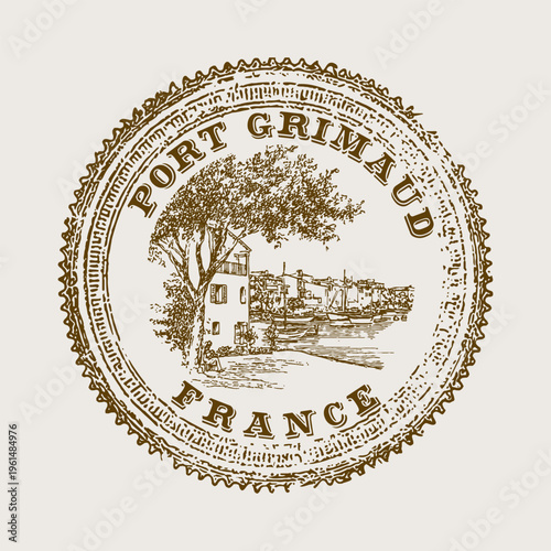 Port Grimaud French Riviera Venice of Provence Passport Cancellation Stamp Postmark