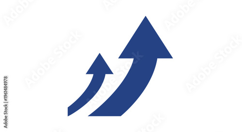 Two Blue Arrows Pointing Upwards.