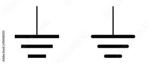 set of Electrical earth Ground icon, Electrical earth symbol  icon, Protective earth ground icon.