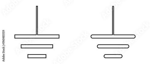 set of Electrical earth Ground icon, Electrical earth symbol  icon, Protective earth ground icon.