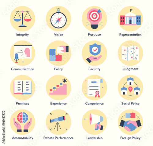 A collection of clip art related to election candidates.