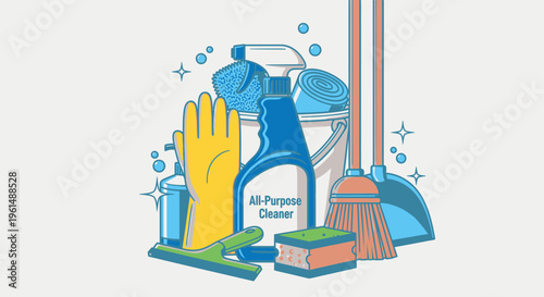 Cleaning supplies household cleaning tools.