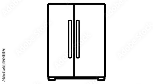 Fridge with two doors closed.