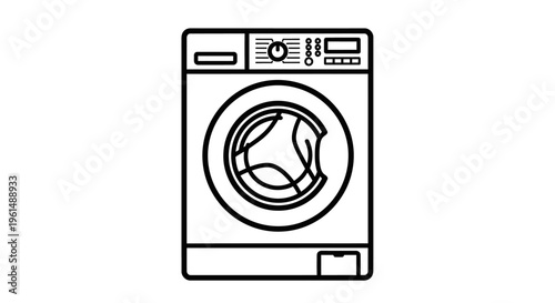 Washing machine front view illustration.
