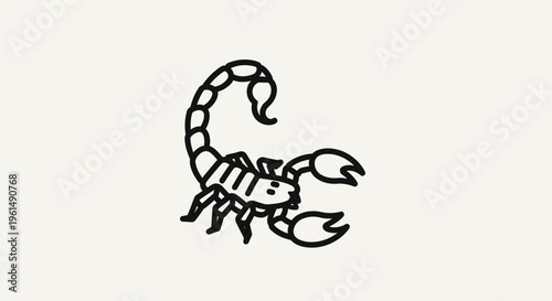 Black scorpion illustration side view.