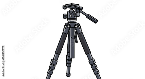 Black tripod photography equipment stand.