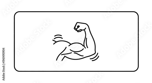 Flexed bicep outline illustrating physical power and determination for fitness goals