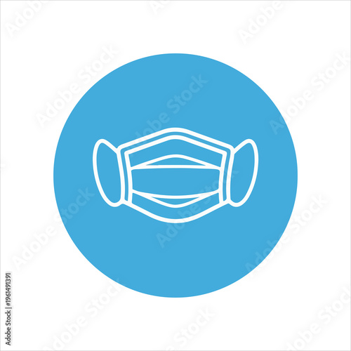 Medical face mask outline icon for health protection and safety.