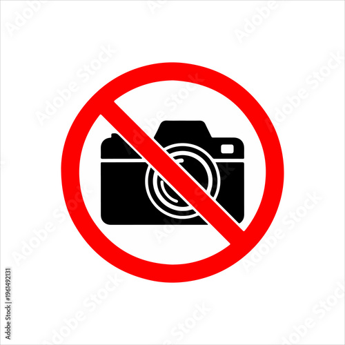 No camera sign prohibiting photography isolated on white background 1.