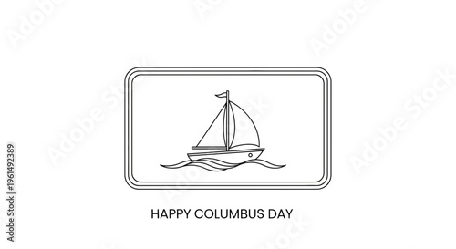 Minimalist line art illustration celebrating maritime exploration and historic journey for