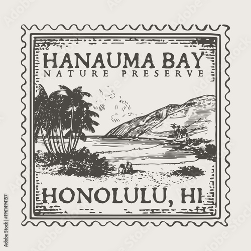 Hanauma Bay Nature Preserve Oahu Hawaii Marine Life Conservation Passport Stamp