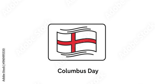 Columbus Day vector illustration featuring classic navigational flag symbol