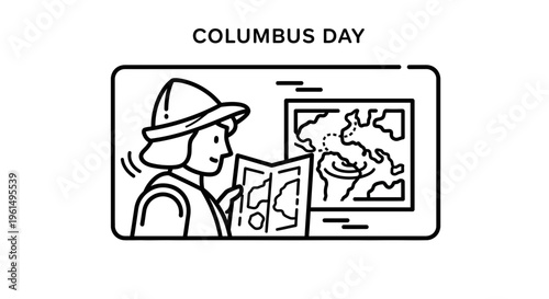 Historical maritime discovery expedition route planning with an ancient navigator and global map