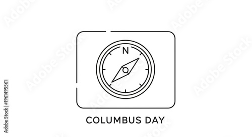 Minimalist compass illustration symbolizing historical exploration and navigational journeys