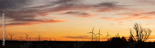 Panorama of sunrise in Oklahoma USA