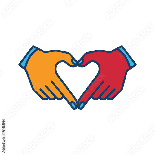 Two hands forming a heart shape symbolizing love and connection.