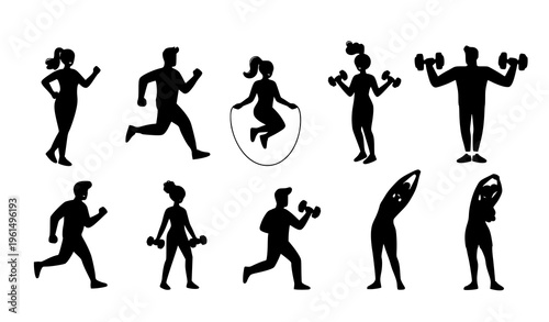 Cartoon personal trainer guiding push up exercise vector illustration isolated on white background fun fitness concept
