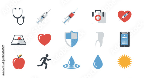 Medical Health Care Symbols Icons.