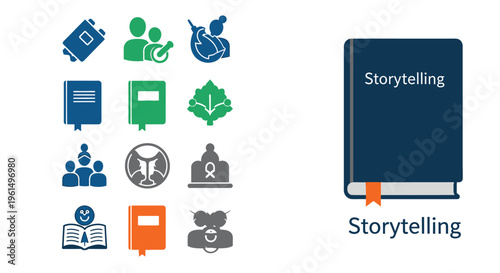 Book Storytelling Icon Graphic Illustration.