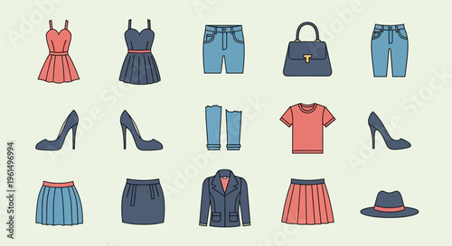 Fashion clothing and accessories collection.