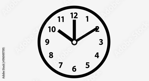 Analog clock face with black hands.
