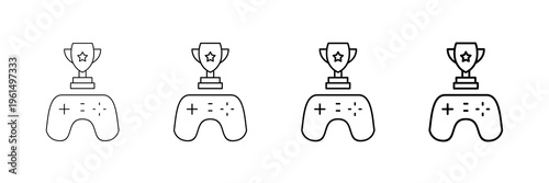 Esports League Icons Vector Set In Different Stroke Line Style